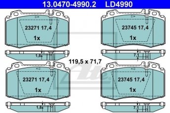 Купить 13.0470-4990.2 ATE Тормозные колодки передние CL-Class (3.0, 3.5) без датчика износа, подготовлено для датчика износа колодок