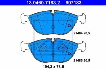 Купить 13.0460-7183.2 ATE Тормозные колодки передние Audi A4 RS4 quattro без датчика износа, подготовлено для датчика износа колодок