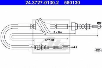 Купить 24.3727-0130.2 ATE Трос ручника Audi 200 (2.2 Turbo, 2.3)