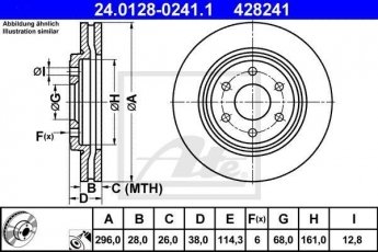 Купить 24.0128-0241.1 ATE Тормозные диски Pathfinder (2.5 dCi, 2.5 dCi 4WD)