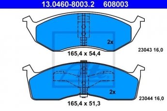 Купить 13.0460-8003.2 ATE Тормозные колодки передние Voyager без датчика износа, не подготовленно для датчика износа