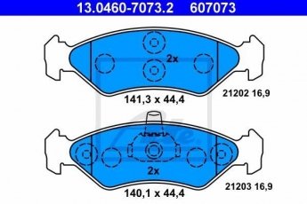 Купить 13.0460-7073.2 ATE Тормозные колодки передние Фиеста (3, 4) без датчика износа, не подготовленно для датчика износа