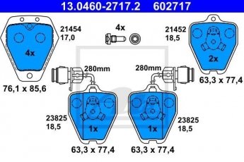 Купити 13.0460-2717.2 ATE Гальмівні колодки передні Audi A8 S 8 quattro з датчиком зносу