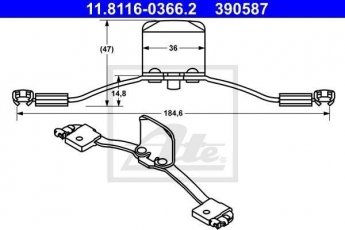 Купити 11.8116-0366.2 ATE Ремкомплект супорта Volvo S80 1 (2.0, 2.4, 2.5, 2.8, 2.9)