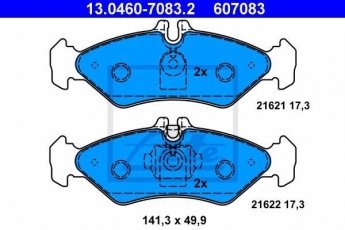 Купить 13.0460-7083.2 ATE Тормозные колодки задние Спринтер (901, 902) (2.1, 2.3, 2.7, 2.9) без датчика износа, подготовлено для датчика износа колодок