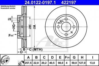 Купити 24.0122-0197.1 ATE Гальмівні диски Лінеа (1.3 D Multijet, 1.4)