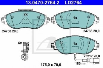 Купить 13.0470-2764.2 ATE Тормозные колодки передние Ауди А3 S3 quattro с датчиком износа