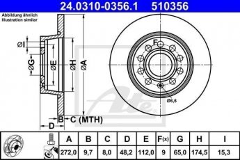 Купити 24.0310-0356.1 ATE Гальмівні диски Octavia (A5, A7)