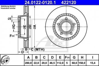 Тормозной диск 24.0122-0120.1 ATE фото 1