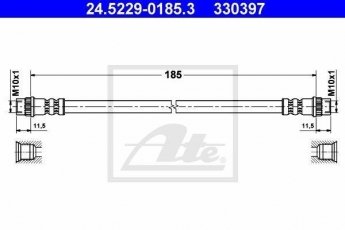 Купить 24.5229-0185.3 ATE Тормозной шланг Espace 3 (1.9, 2.0, 2.2, 2.9, 3.0)