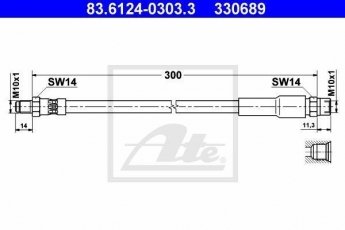 Купити 83.6124-0303.3 ATE Гальмівний шланг БМВ Е65 (Е65, Е66)