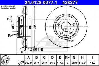 Купити 24.0128-0277.1 ATE Гальмівні диски Mazda 6 GJ (2.0, 2.2, 2.5)