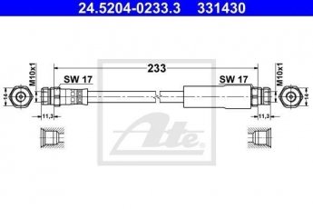 Купити 24.5204-0233.3 ATE Гальмівний шланг Audi A3