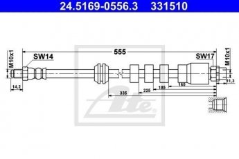 Купить 24.5169-0556.3 ATE Тормозной шланг BMW E60 (E60, E61)