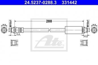 Купить 24.5237-0288.3 ATE Тормозной шланг Audi 80