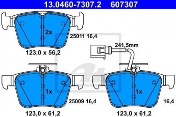 Купить 13.0460-7307.2 ATE Тормозные колодки  Audi A3 RS3 quattro с интегрированным контактом датчика износа