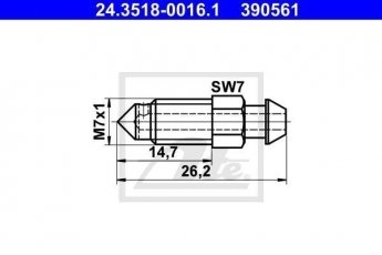 Болт воздушного клапана/ вентиль 24.3518-0016.1 ATE фото 1