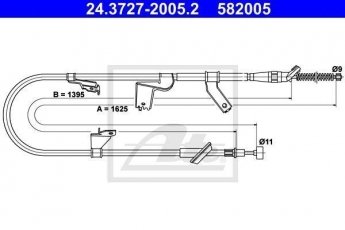 Купить 24.3727-2005.2 ATE Трос ручника Suzuki