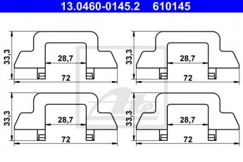 Купить 13.0460-0145.2 ATE Ремкомплект тормозных колодок Citroen C3 (1.4, 1.6)