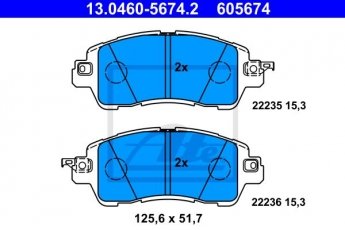 Купити 13.0460-5674.2 ATE Гальмівні колодки  Mazda 2 (1.5, 1.5 D) 