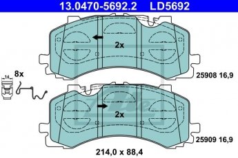 Купити 13.0470-5692.2 ATE Гальмівні колодки  Audi Q7 (2.0 TFSI, 3.0 TDI, 3.0 TDI e-tron) 
