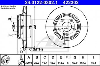 Тормозной диск 24.0122-0302.1 ATE фото 1