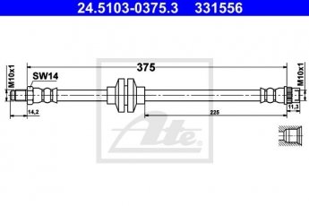Купить 24.5103-0375.3 ATE Тормозной шланг Movano (2.3 CDTI, 2.3 CDTI FWD)