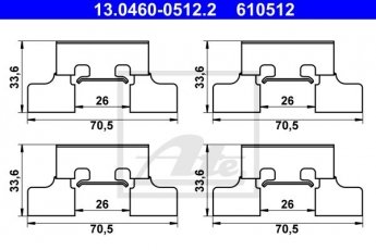 Купить 13.0460-0512.2 ATE Ремкомплект тормозных колодок S-Type (2.5, 2.7, 3.0, 4.0, 4.2)