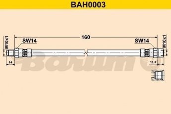 Купить BAH0003 BARUM Тормозной шланг Транспортер Т4 (1.9, 2.0, 2.4, 2.5, 2.8)