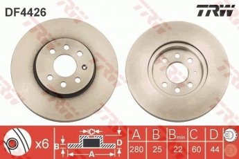 Купить DF4426 TRW Тормозные диски Комбо (1.2, 1.4, 1.6)