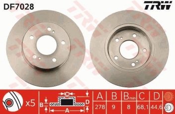 Купить DF7028 TRW Тормозные диски Максима (А32, А33) (2.0, 2.5, 3.0, 3.5)