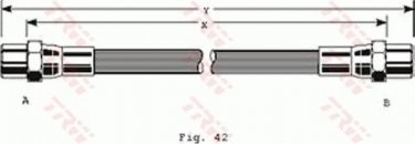 Купити PHA288 TRW Гальмівний шланг Ауді 90 (1.6, 2.0, 2.2, 2.3)