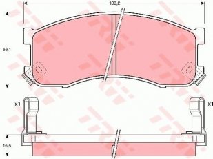 Купити GDB1037 TRW Гальмівні колодки передні Mazda 626 (1.8, 2.0, 2.2) с звуковым предупреждением износа
