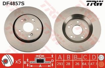 Купить DF4857S TRW Тормозные диски CR-V (1.6, 2.0, 2.2, 2.4)