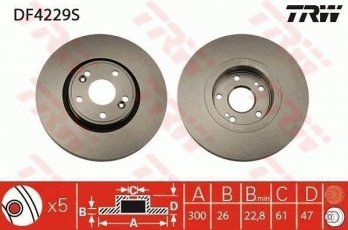 Купить DF4229S TRW Тормозные диски Laguna 2 (1.6, 1.8, 1.9, 2.0, 2.2)