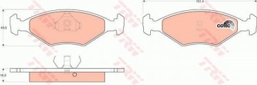 Купити GDB958 TRW Гальмівні колодки передні Fiorino (1.1, 1.3, 1.5, 1.7) без датчика зносу