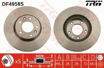 Купить DF4958S TRW Тормозные диски СХ-9 (3.7, 3.7 AWD)