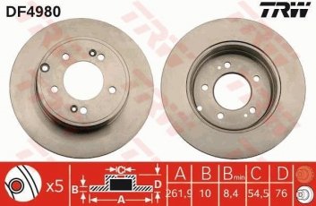 Купить DF4980 TRW Тормозные диски Grandeur (2.2, 2.4, 2.7, 3.0, 3.3)