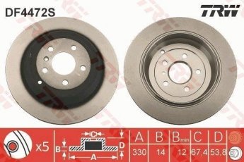Купить DF4472S TRW Тормозные диски М Класс (W164, W166) (3.0, 3.5)