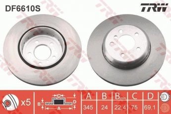Купити DF6610S TRW Гальмівні диски 6-series (F06, F12, F13) (3.0, 4.4)