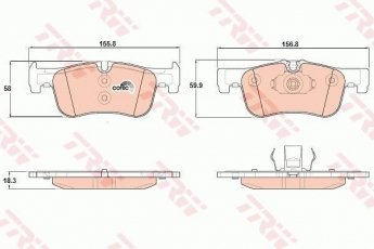 Купить GDB1935 TRW Тормозные колодки передние 2-series (F22, F23) (218 d, 218 i, 220 d) подготовлено для датчика износа колодок