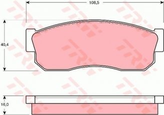 Купить GDB288 TRW Тормозные колодки передние Sunny (1.0, 1.3, 1.4, 1.5, 1.6) без датчика износа