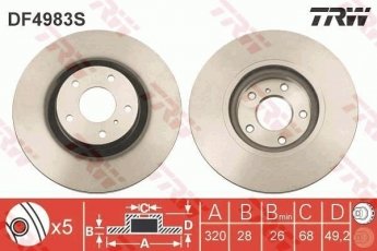 Купить DF4983S TRW Тормозные диски Murano (2.5 dCi, 3.5)