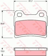 Купити GDB1639 TRW Гальмівні колодки задні Escort (5, 6, 7) (1.4, 1.6, 1.8, 2.0) без датчика зносу