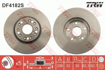 Купить DF4182S TRW Тормозные диски Лексус ЛС (400, 430, 460, 500, 600) (400, 430)