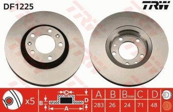 Купити DF1225 TRW Гальмівні диски Пежо 605 (2.0, 2.1, 2.4, 3.0)