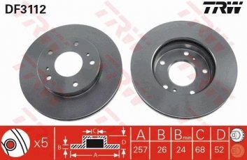 Купить DF3112 TRW Тормозные диски Ванетте (1.6, 2.0, 2.3)