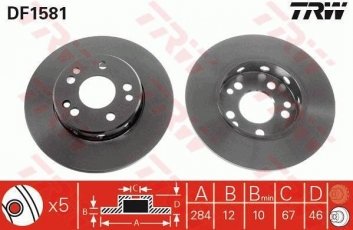 Купить DF1581 TRW Тормозные диски Мерседес 124 (2.0, 2.2, 2.5)