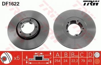 Купити DF1622 TRW Гальмівні диски Transit (4, 5) (2.0, 2.5, 2.9)