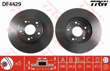 Купити DF4429 TRW Гальмівні диски Accord (2.0, 2.2, 2.4)